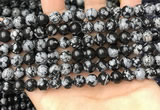 COB760 15.5 inches 8mm round snowflake obsidian beads wholesale