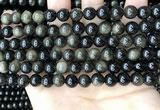 COB767 15.5 inches 8mm round golden obsidian beads wholesale