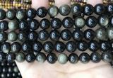 COB768 15.5 inches 10mm round golden obsidian beads wholesale