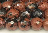 COB775 15 inches 6mm faceted round mahogany obsidian beads