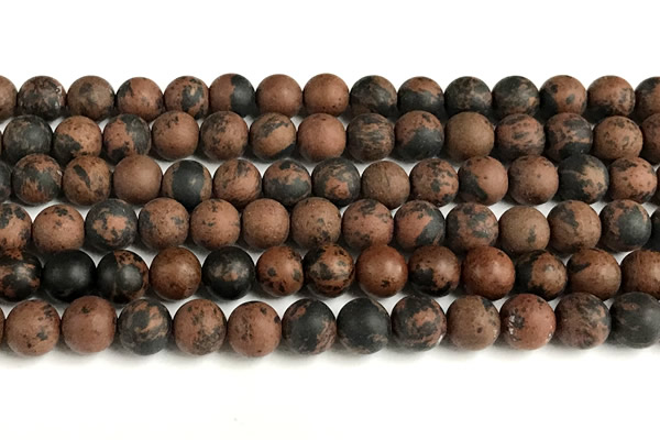 COB822 15 inches 8mm round matte mahogany obsidian beads