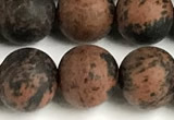 COB823 15 inches 10mm round matte mahogany obsidian beads