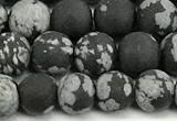 COB826 15 inches 6mm round matte snowflake obsidian beads