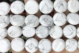 COIN112 15 inches 16mm coin white howlite beads