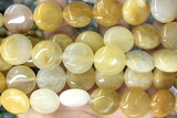 COIN119 15 inches 16mm coin yellow jade beads