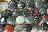 COIN125 15 inches 16mm coin blood jasper beads