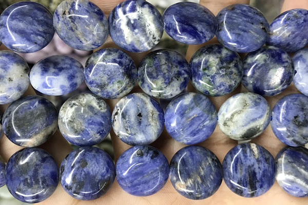 COIN129 15 inches 16mm coin sodalite gemstone beads