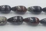 COJ08 15.5 inches 10*20mm teardrop blood jasper gemstone beads