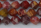 COJ1002 15.5 inches 8mm faceted nuggets red porcelain jasper beads