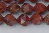 COJ1008 15.5 inches 10mm faceted nuggets pomegranate jasper beads