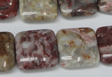 COJ216 15.5 inches 20*20mm square blood stone beads wholesale