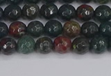 COJ310 15.5 inches 4mm faceted round Indian bloodstone beads