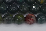 COJ312 15.5 inches 8mm faceted round Indian bloodstone beads