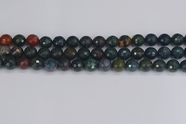 COJ313 15.5 inches 10mm faceted round Indian bloodstone beads