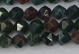 COJ320 15.5 inches 6mm faceted nuggets Indian bloodstone beads