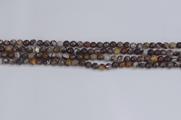 COJ360 15.5 inches 4mm faceted round outback jasper beads