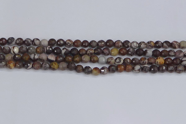 COJ361 15.5 inches 6mm faceted round outback jasper beads