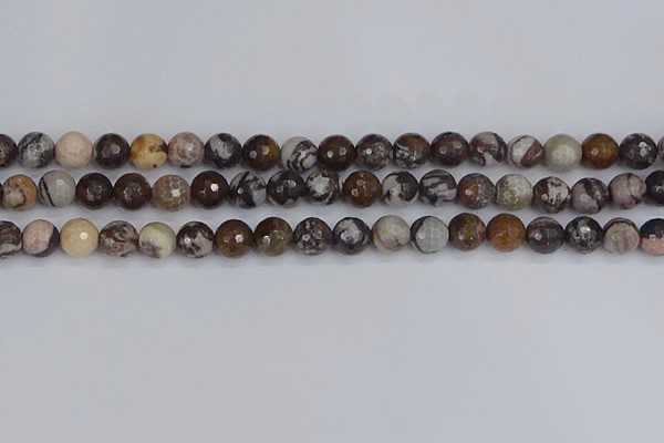 COJ362 15.5 inches 8mm faceted round outback jasper beads