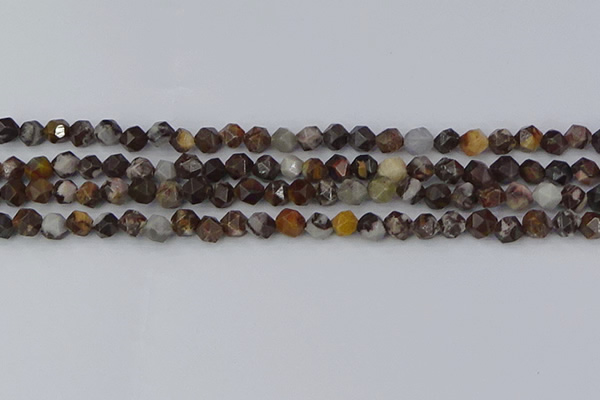 COJ371 15.5 inches 6mm faceted nuggets outback jasper beads