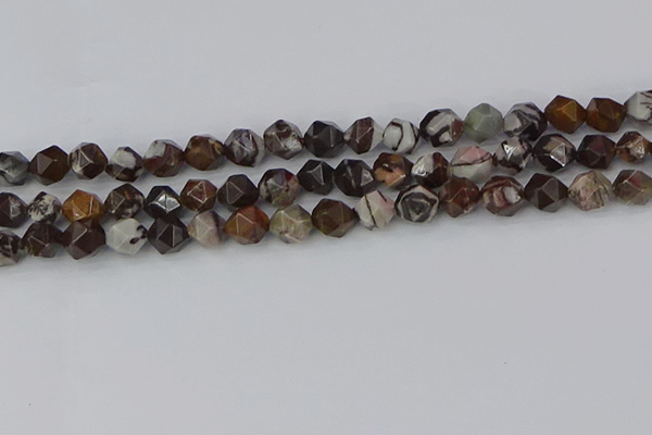 COJ372 15.5 inches 8mm faceted nuggets outback jasper beads