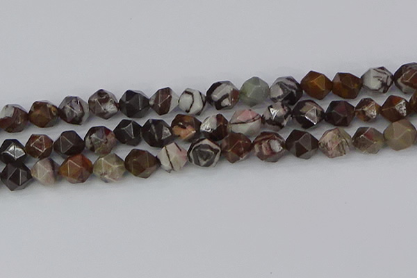 COJ374 15.5 inches 12mm faceted nuggets outback jasper beads