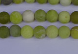 COJ401 15.5 inches 6mm round matte olive jade beads wholesale