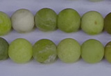 COJ403 15.5 inches 10mm round matte olive jade beads wholesale