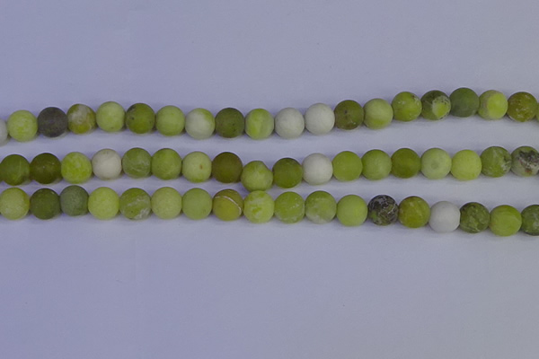 COJ403 15.5 inches 10mm round matte olive jade beads wholesale