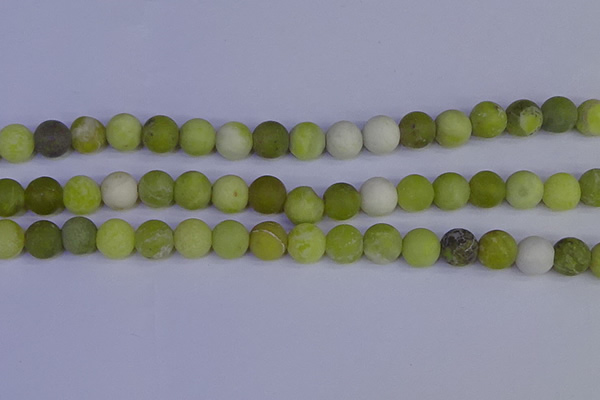 COJ404 15.5 inches 12mm round matte olive jade beads wholesale