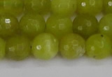 COJ411 15.5 inches 10mm faceted round olive jade beads