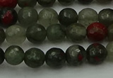 COJ461 15.5 inches 6mm faceted round blood jasper beads wholesale