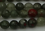 COJ462 15.5 inches 8mm faceted round blood jasper beads wholesale