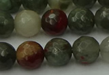 COJ464 15.5 inches 12mm faceted round blood jasper beads wholesale