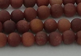 COJ471 15.5 inches 6mm round matte African blood jasper beads