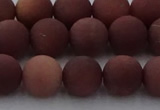 COJ473 15.5 inches 10mm round matte African blood jasper beads