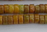 COJ620 15.5 inches 3*6mm heishi orpiment jasper beads