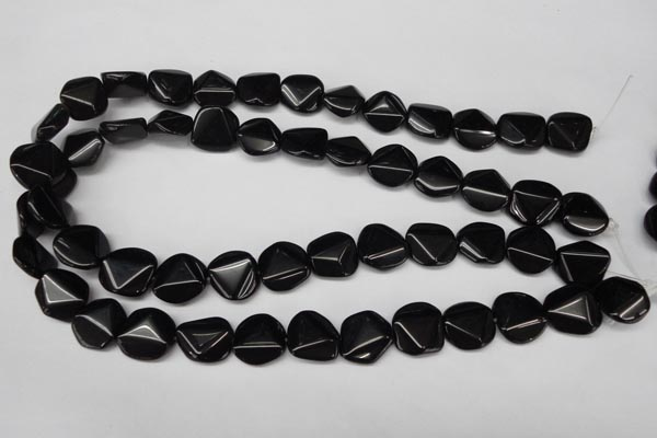 CON100 15.5 inches 16mm cut coin black onyx gemstone beads