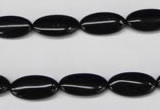 CON32 15.5 inches 8*16mm oval black onyx gemstone beads