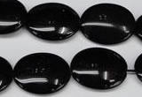 CON34 15.5 inches 17*22mm oval black onyx gemstone beads