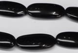 CON36 15.5 inches 10*30mm oval black onyx gemstone beads