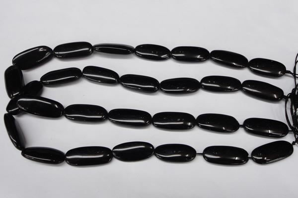 CON36 15.5 inches 10*30mm oval black onyx gemstone beads