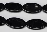 CON38 15.5 inches 14*24mm oval black onyx gemstone beads