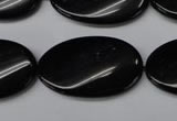 CON59 15.5 inches 18*30mm twisted oval black onyx gemstone beads