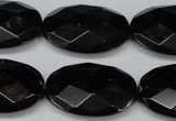 CON68 15.5 inches 20*30mm faceted oval black onyx gemstone beads