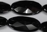 CON69 15.5 inches 20*40mm faceted oval black onyx gemstone beads