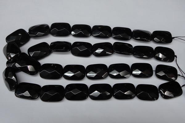 CON91 15.5 inches 18*25mm faceted rectangle black onyx gemstone beads