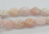 COP06 15.5 inches 9*12mm twisted rice natural pink opal beads wholesale