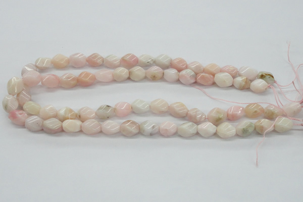 COP06 15.5 inches 9*12mm twisted rice natural pink opal beads wholesale