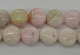 COP07 15.5 inches 13mm flat round natural pink opal beads wholesale