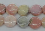 COP08 15.5 inches 16mm flat round natural pink opal beads wholesale